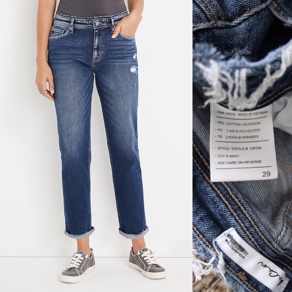 Preowned KanCan High Rise Rolled Hem Boyfriend Jeans 29 8 - Picture 3 of 10